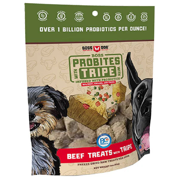 Boss Dog Probites Freeze Dried Raw Beef & Tripe Treats with Probiotics for Dogs (3 oz) Boss Nation  SKU: 850372