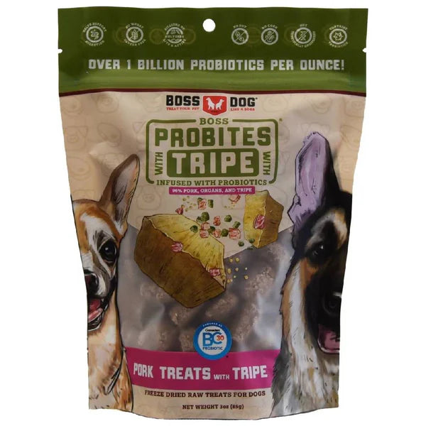Boss Dog Probites Freeze Dried Raw Pork & Tripe Treats with Probiotics for Dogs (3 oz) Boss Nation  SKU: 850373