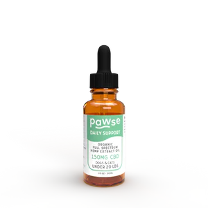 Pawse Daily Support - Full Spectrum Hemp 150MG CBD Oil - For All Pets Under 20 Pounds