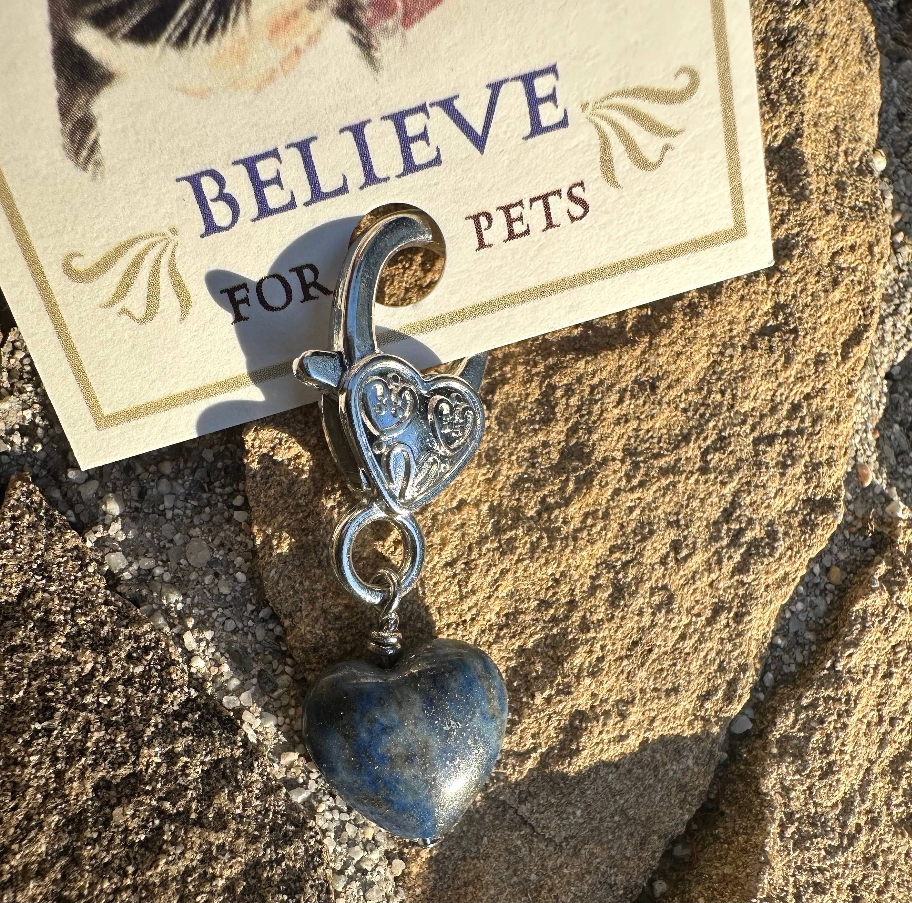 Lapis Heart Pet Pendant for Holistic Crystal Support