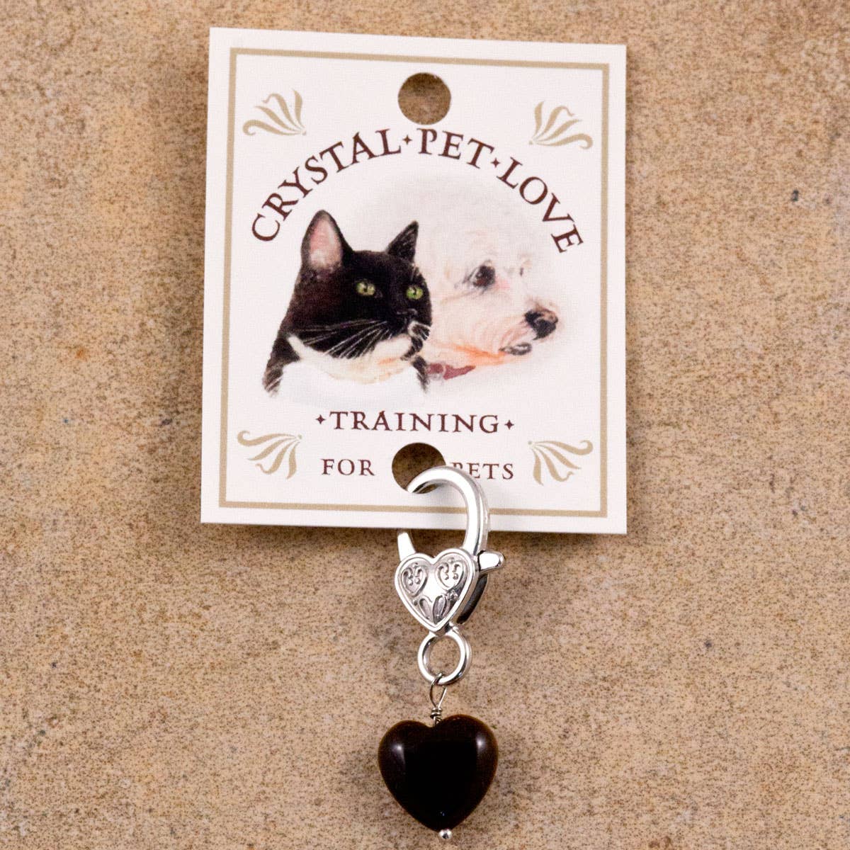 Tiger's Eye Training Heart Pet Pendant for Crystal Support