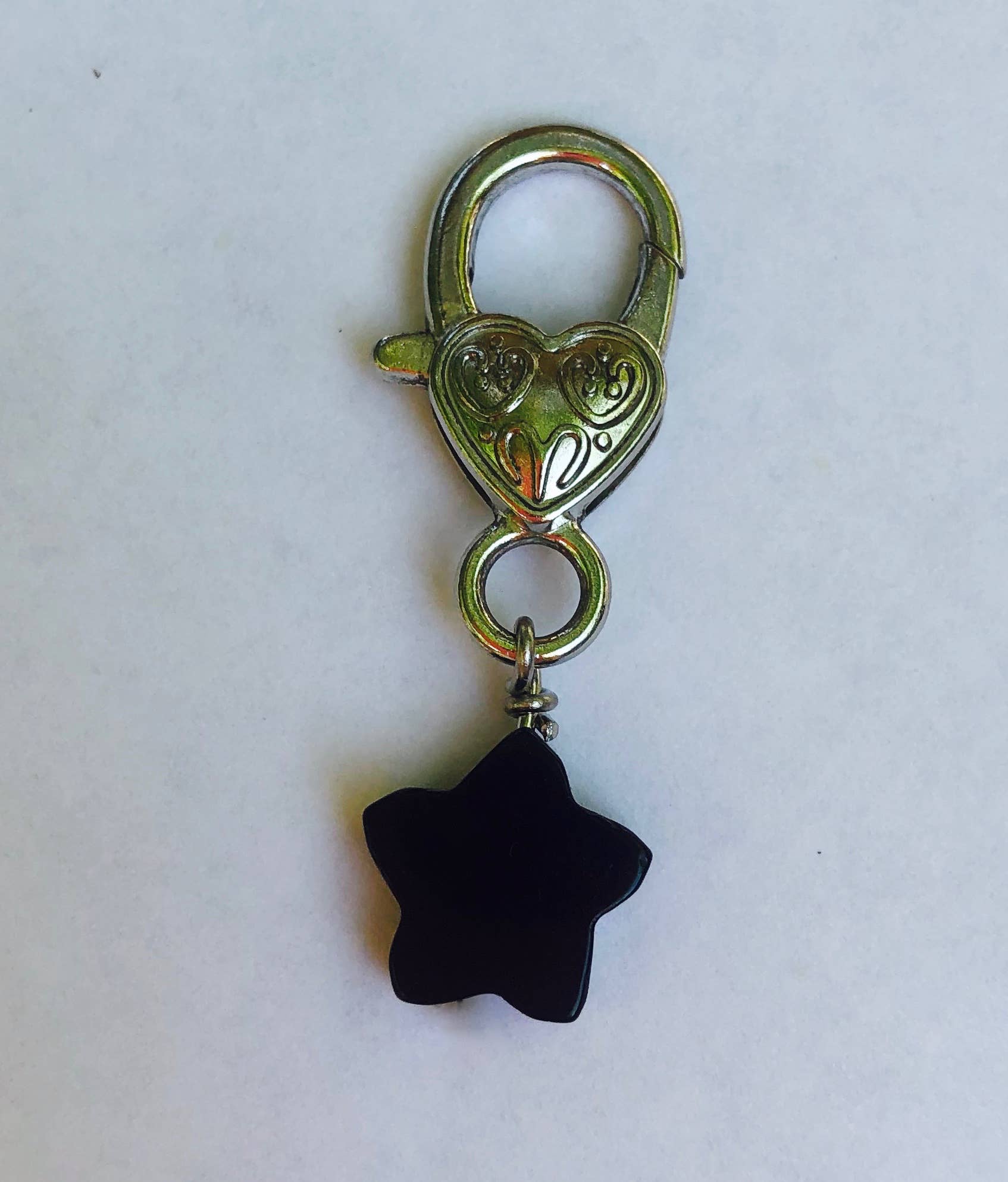 Black Obsidian Star Crystal Pet Pendant Halloween Love