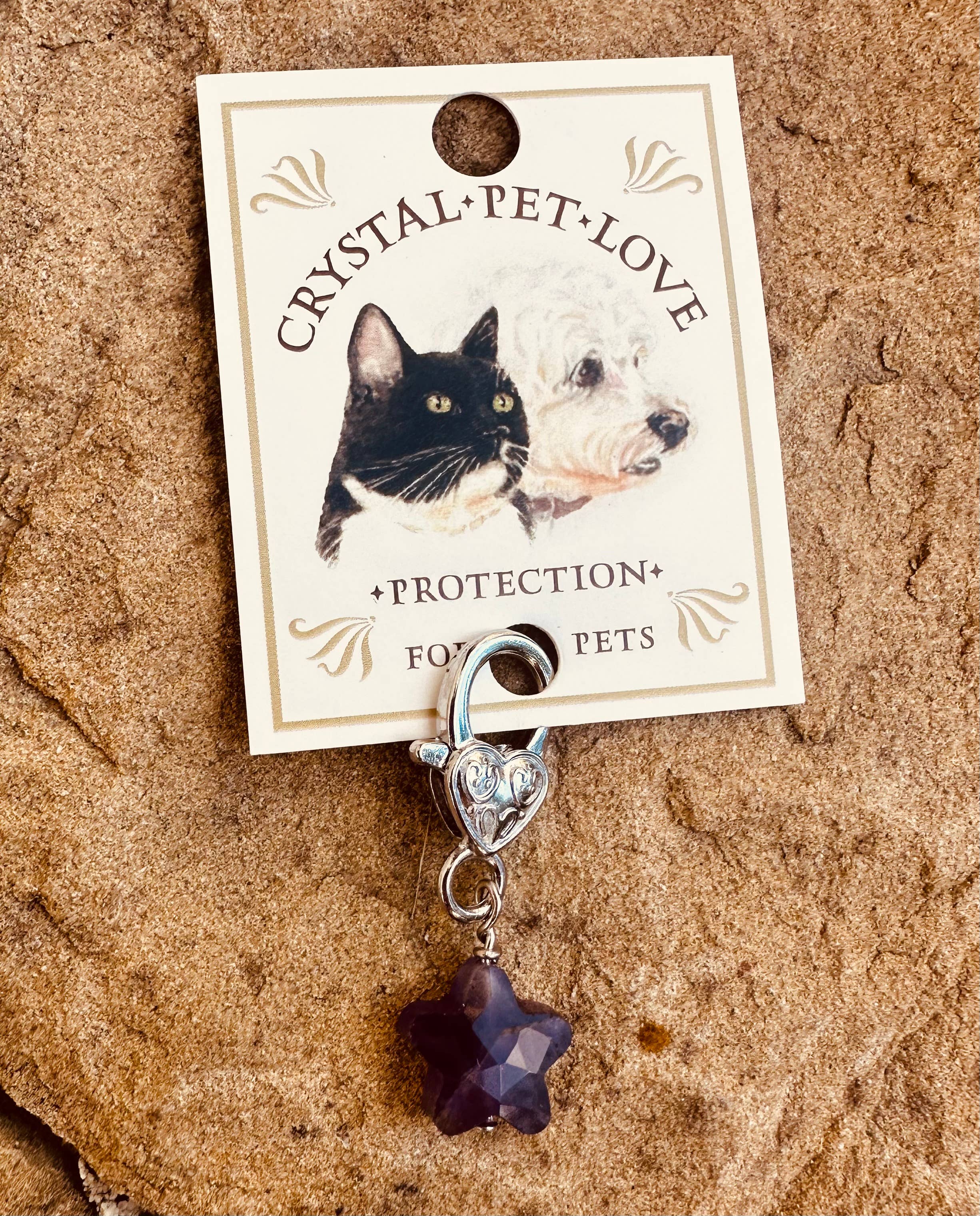 Amethyst Protection Star healing pet crystal pendant