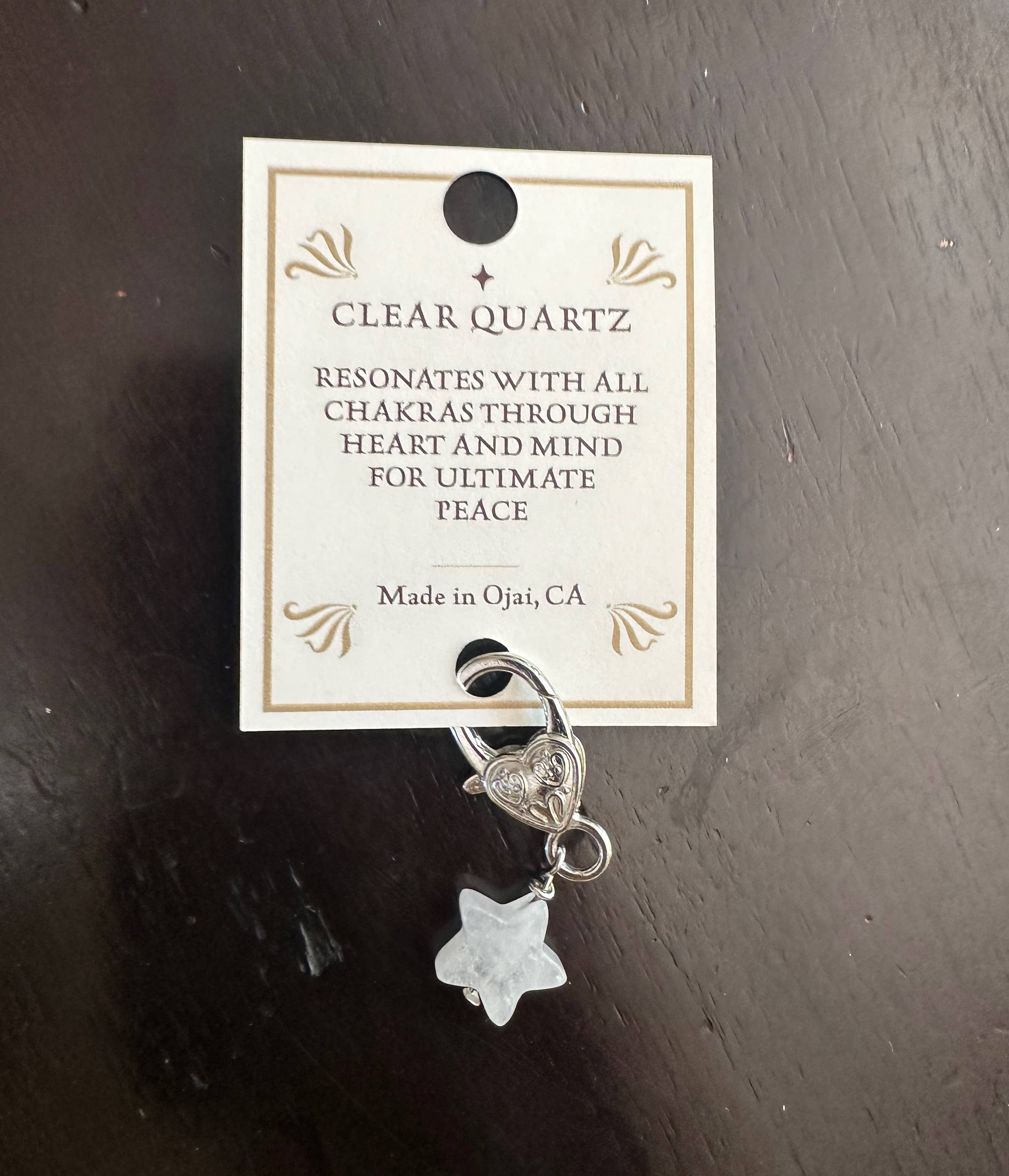 Clear Quartz Peace Pet Pendant Star Holistic Crystal Support