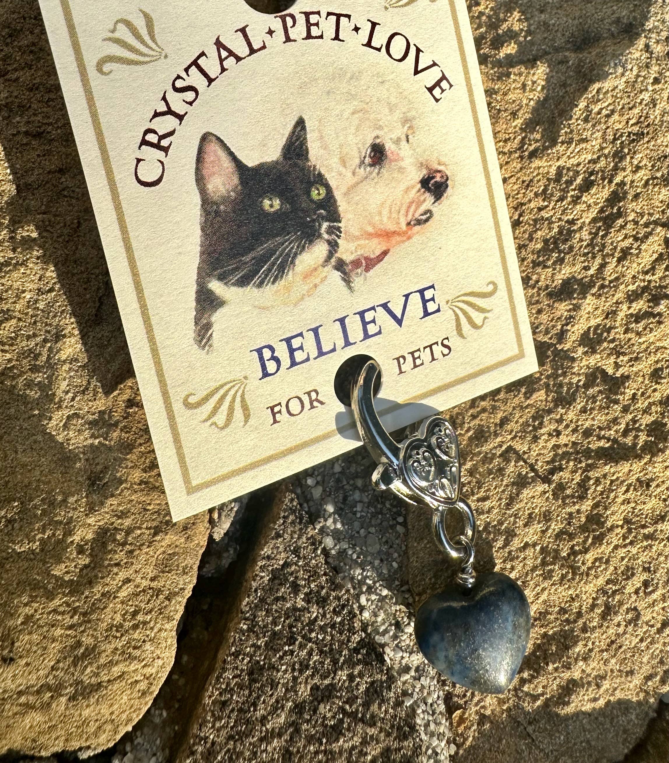 Lapis Heart Pet Pendant for Holistic Crystal Support