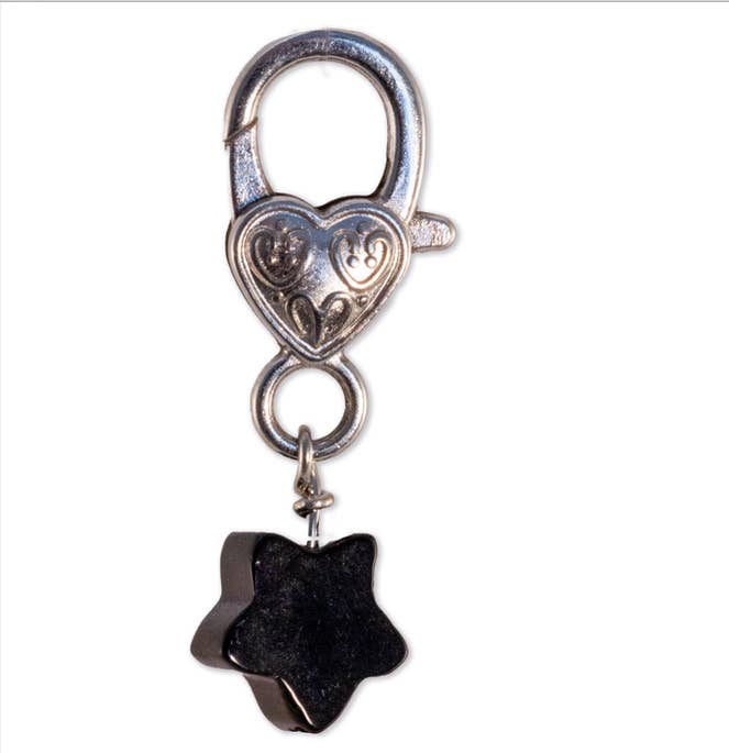 Black Obsidian Star Crystal Pet Pendant Halloween Love