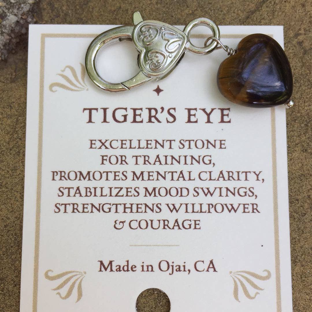 Tiger's Eye Training Heart Pet Pendant for Crystal Support