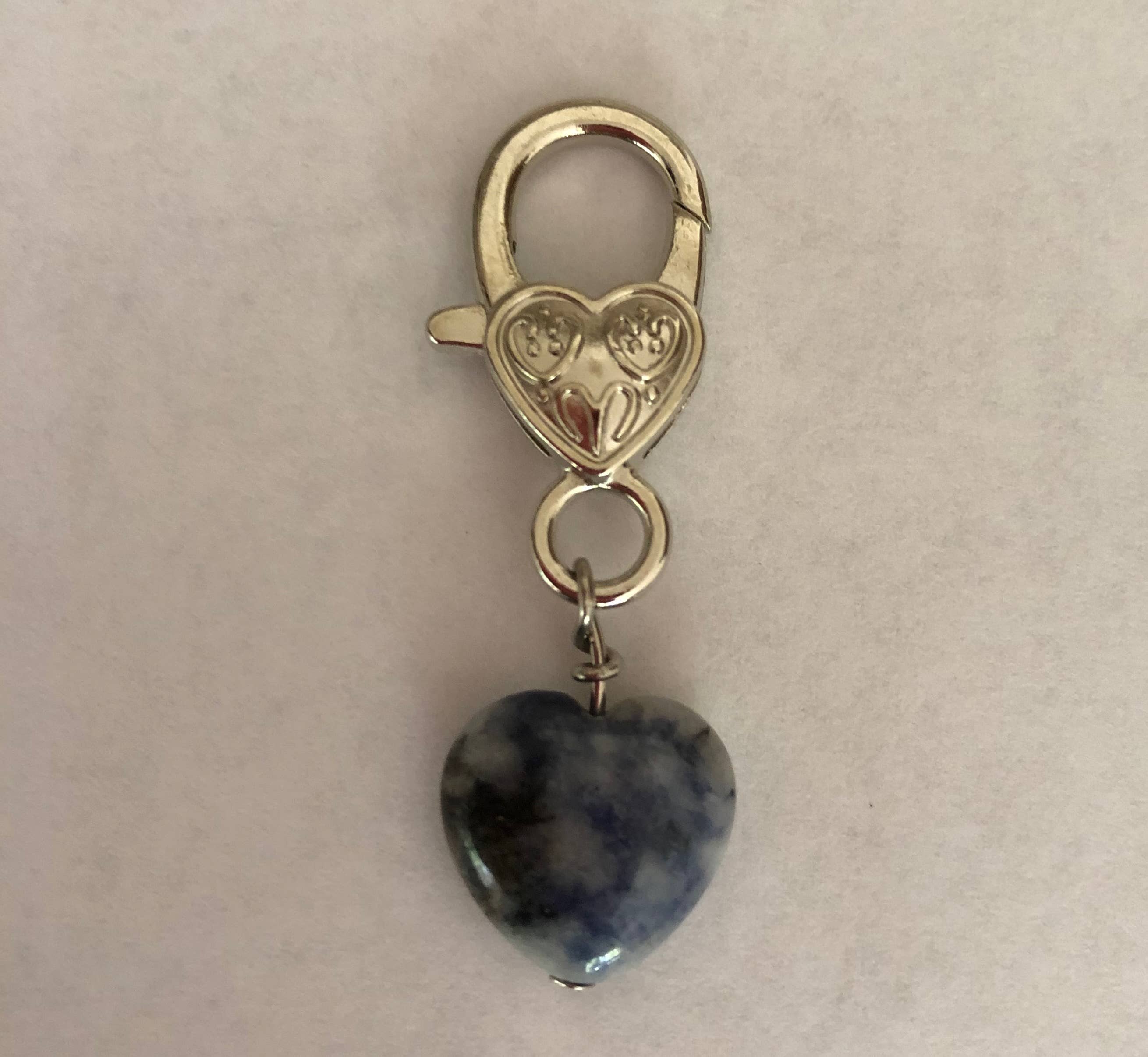 Sodalite Heart Crystal Pet Pendant for Holistic Support