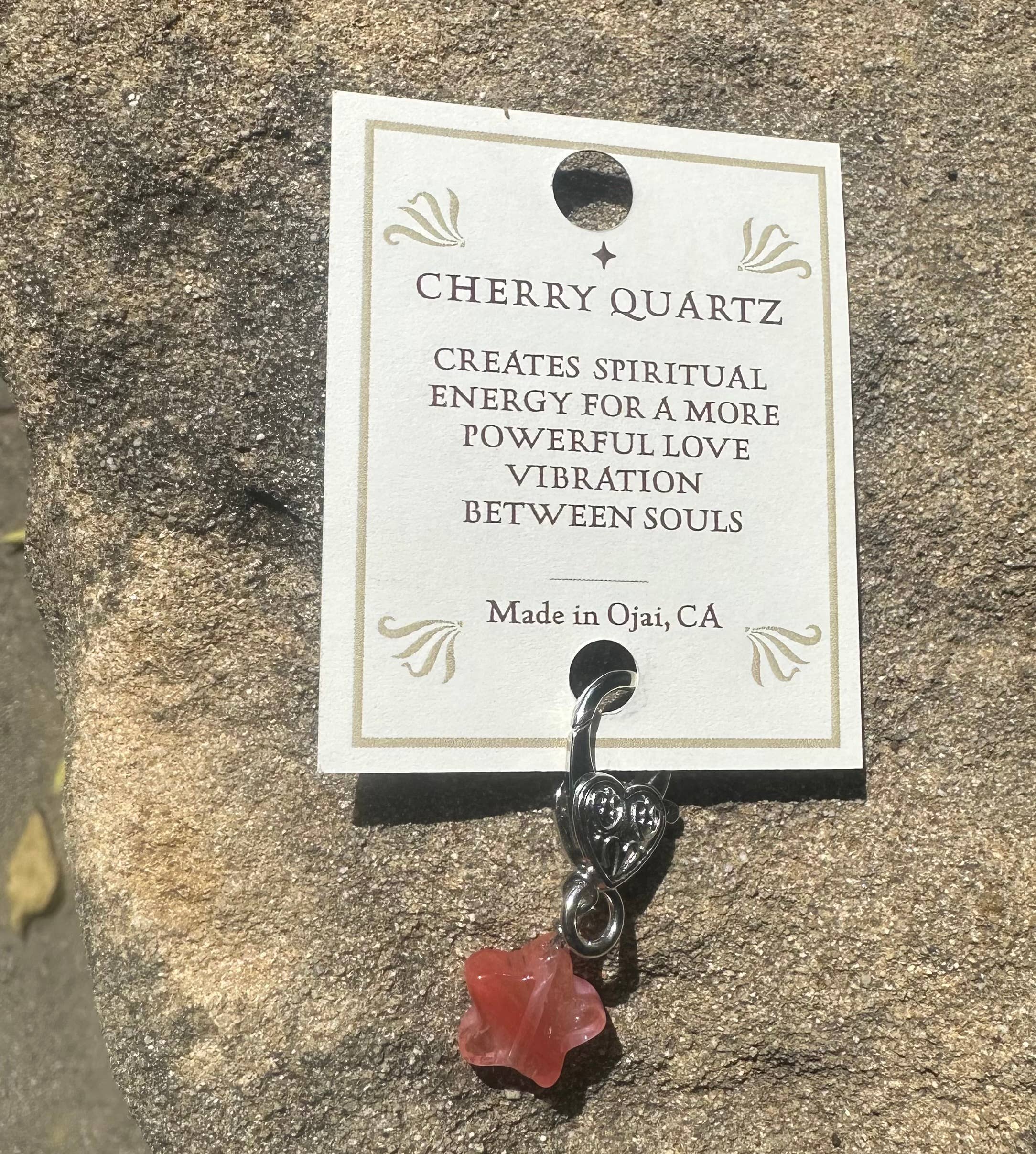 Cherry Quartz Star  Pendant for Holistic Crystal Support