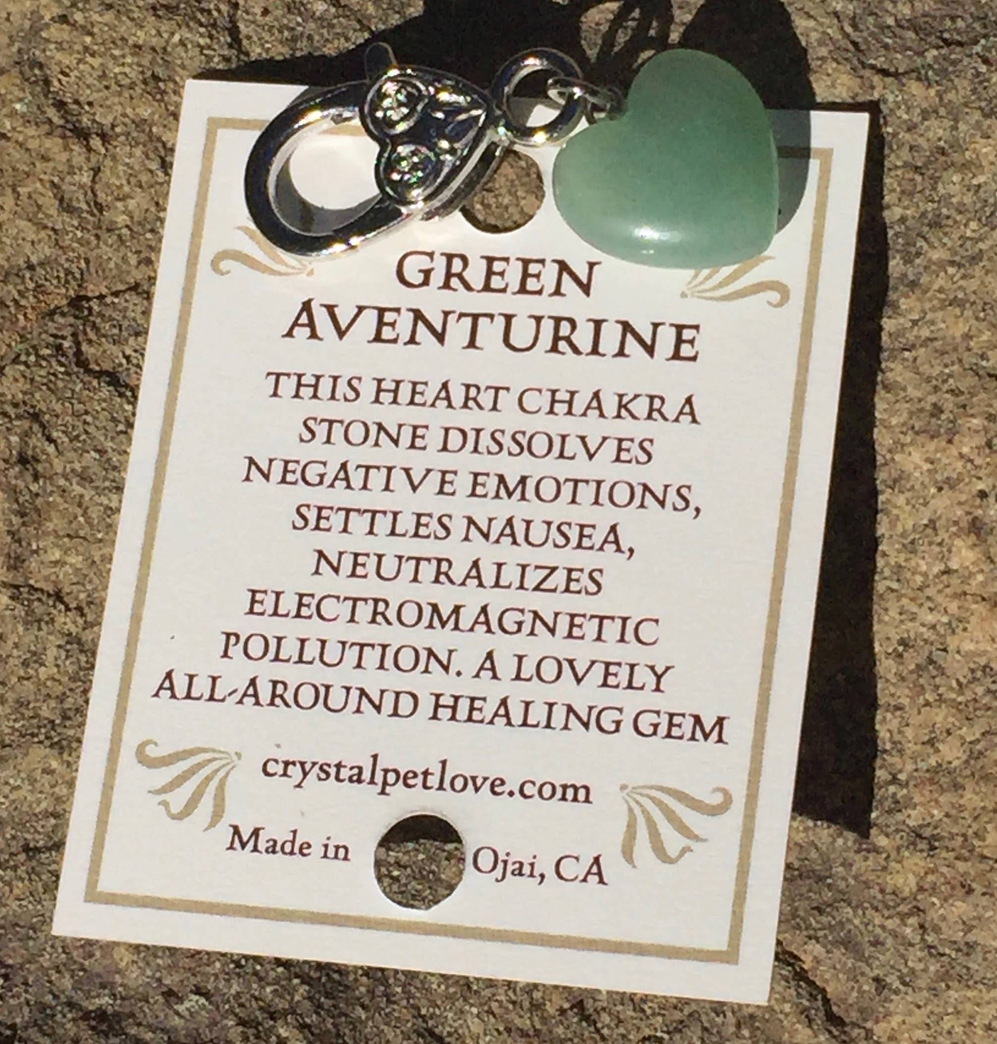 Healing Green Aventurine Pet Pendant for Crystal Support