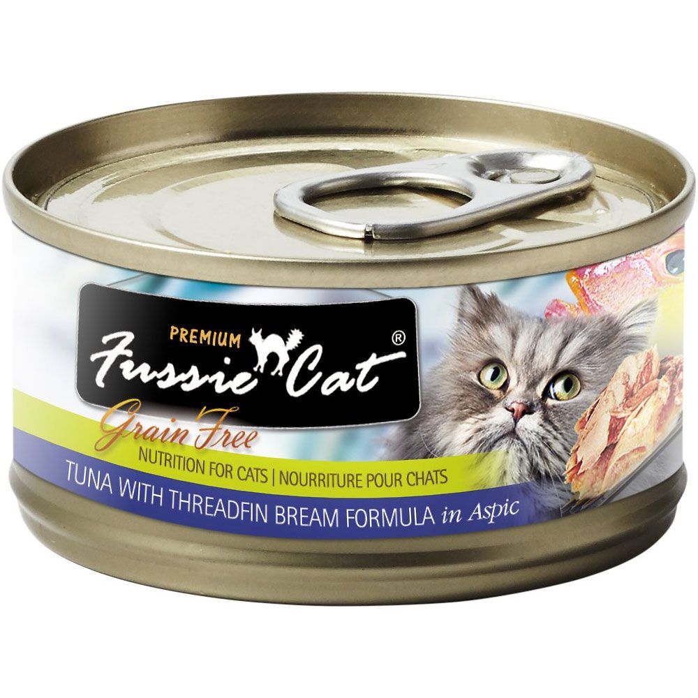 Fussie Cat Premium Tuna with Threadfin Bream Formula in Aspic Grain-Free Canned Cat Food, (2.82oz x 24)